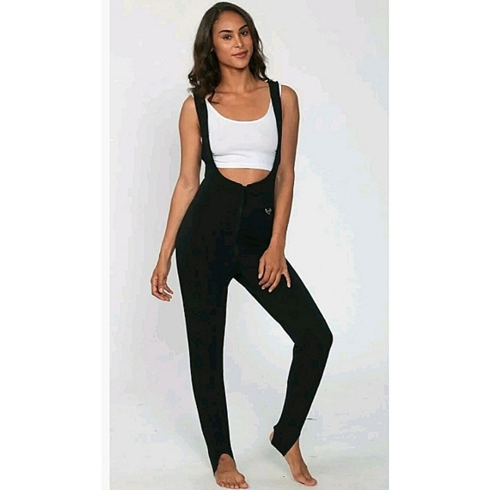 Vintage 90's Fera International Bib Ski Snow Pants Black Size 4R